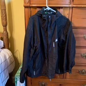 Frogg Toggs Black Hooded Jacket with Logo